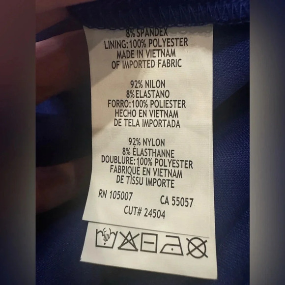 Marina Women’s Blue Sequin Lace Cocktail Dress Short Sleeve Sz S - Picture 11 of 13